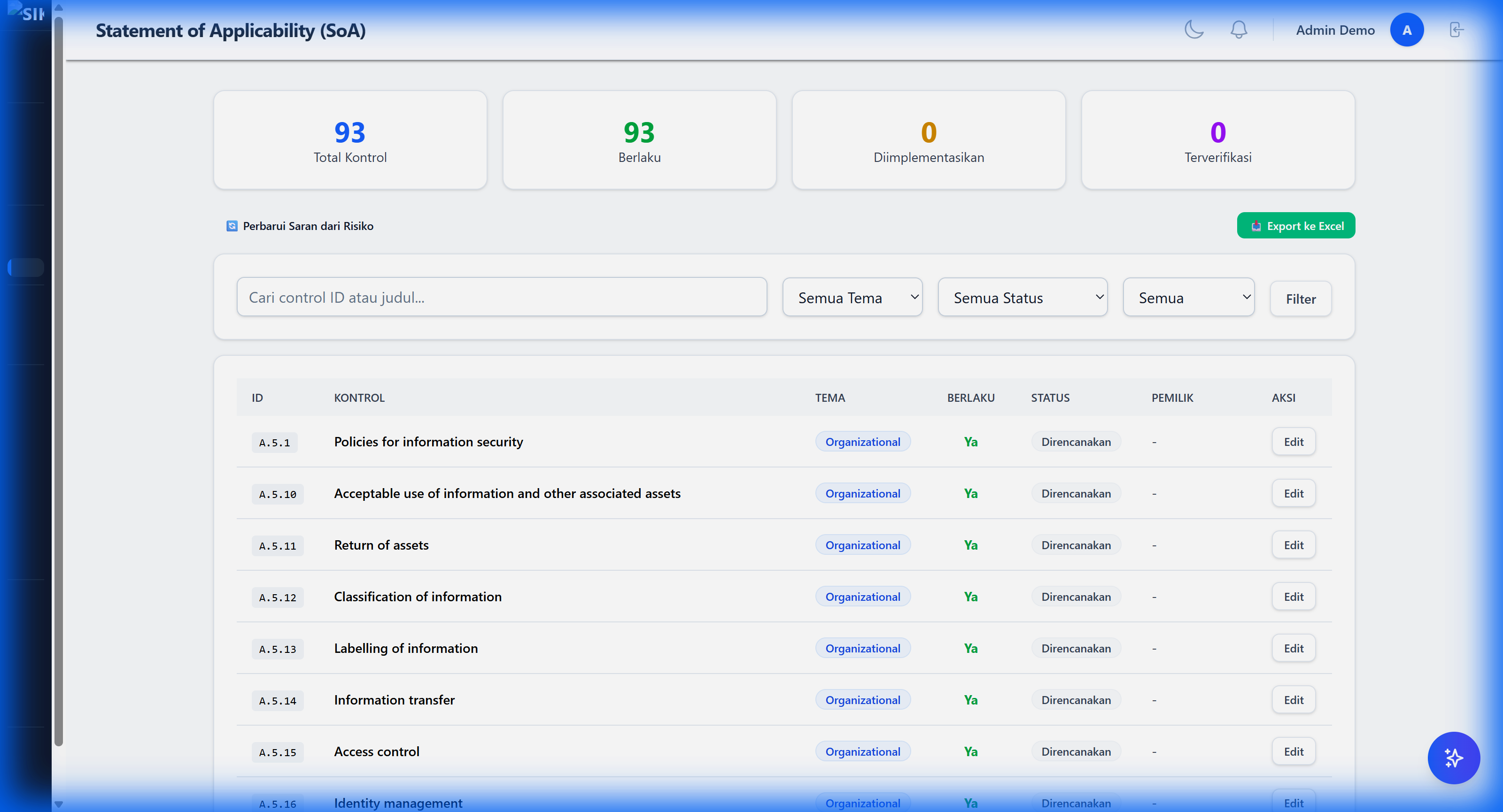 SoA Dashboard